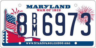 MD license plate 8BM6973