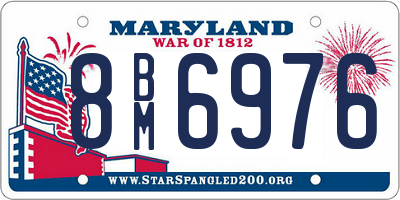 MD license plate 8BM6976