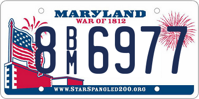 MD license plate 8BM6977