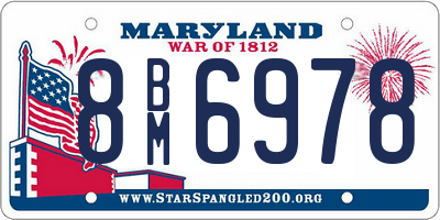 MD license plate 8BM6978