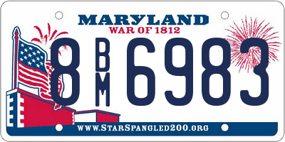 MD license plate 8BM6983