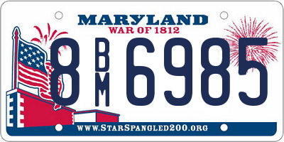 MD license plate 8BM6985