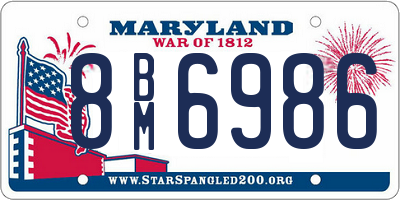 MD license plate 8BM6986