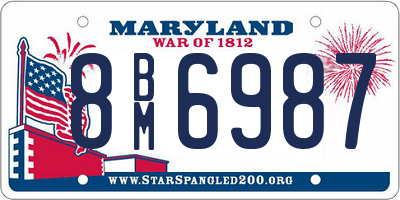 MD license plate 8BM6987