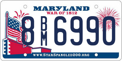 MD license plate 8BM6990