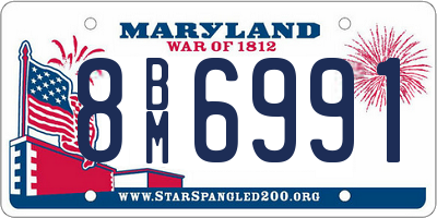 MD license plate 8BM6991