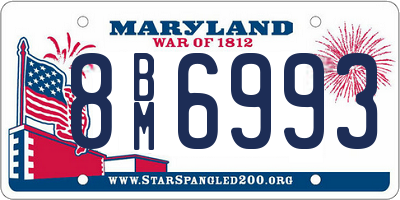 MD license plate 8BM6993