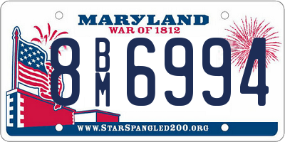 MD license plate 8BM6994