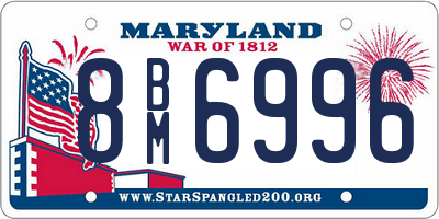 MD license plate 8BM6996