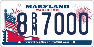 MD license plate 8BM7000