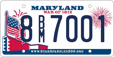 MD license plate 8BM7001