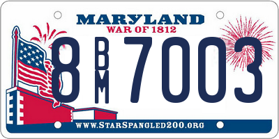 MD license plate 8BM7003