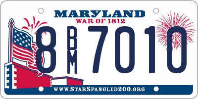 MD license plate 8BM7010