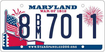 MD license plate 8BM7011