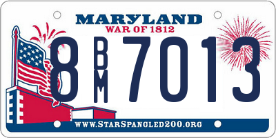 MD license plate 8BM7013