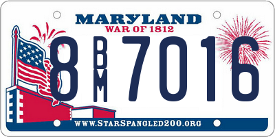 MD license plate 8BM7016