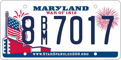 MD license plate 8BM7017