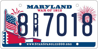 MD license plate 8BM7018