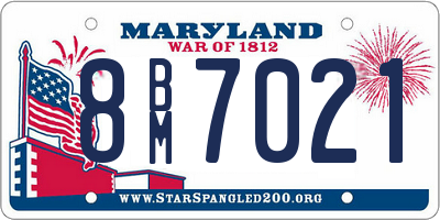 MD license plate 8BM7021