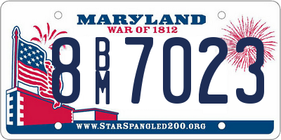 MD license plate 8BM7023