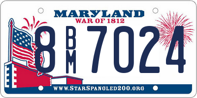 MD license plate 8BM7024