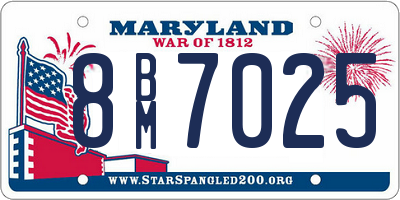 MD license plate 8BM7025