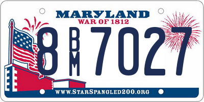 MD license plate 8BM7027