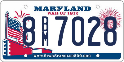 MD license plate 8BM7028