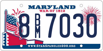 MD license plate 8BM7030