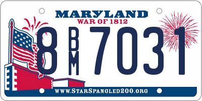 MD license plate 8BM7031