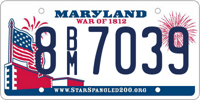 MD license plate 8BM7039