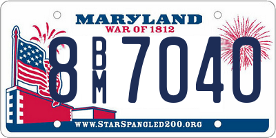 MD license plate 8BM7040