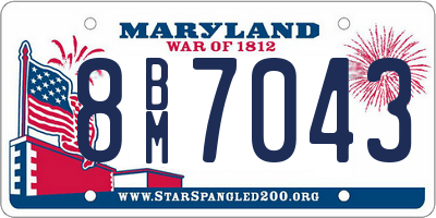 MD license plate 8BM7043