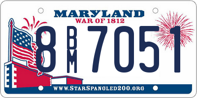 MD license plate 8BM7051