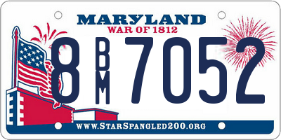 MD license plate 8BM7052