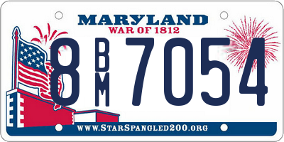 MD license plate 8BM7054