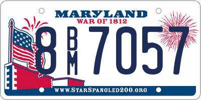 MD license plate 8BM7057