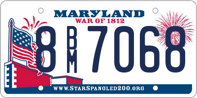 MD license plate 8BM7068