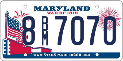 MD license plate 8BM7070