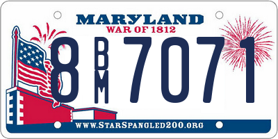 MD license plate 8BM7071