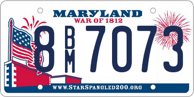 MD license plate 8BM7073