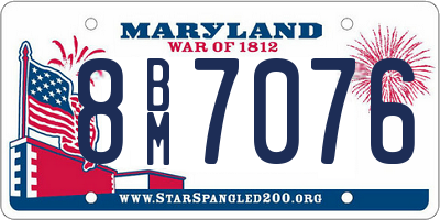 MD license plate 8BM7076