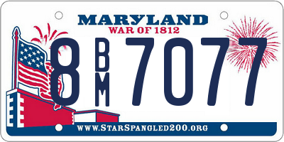 MD license plate 8BM7077