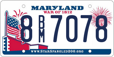 MD license plate 8BM7078