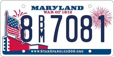 MD license plate 8BM7081