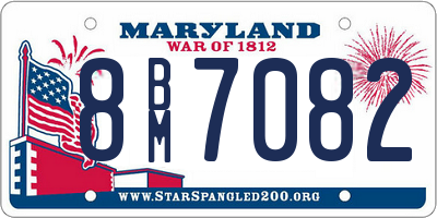 MD license plate 8BM7082