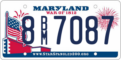 MD license plate 8BM7087