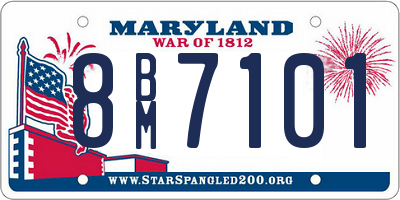 MD license plate 8BM7101