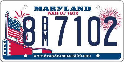 MD license plate 8BM7102