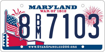 MD license plate 8BM7103